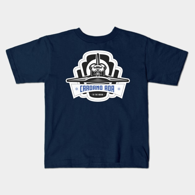 Cardano Space Shuttle ADA Cryptocurrency Blockchain Bullrun To The Moon Kids T-Shirt by Kogarashi